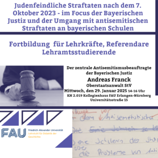 Zum Artikel "„Judenfeindliche Straftaten nach dem 7. Oktober 2023- im Focus der bayerischen Justiz und der Umgang mit antisemitischen Straftaten an bayerischen Schulen“"